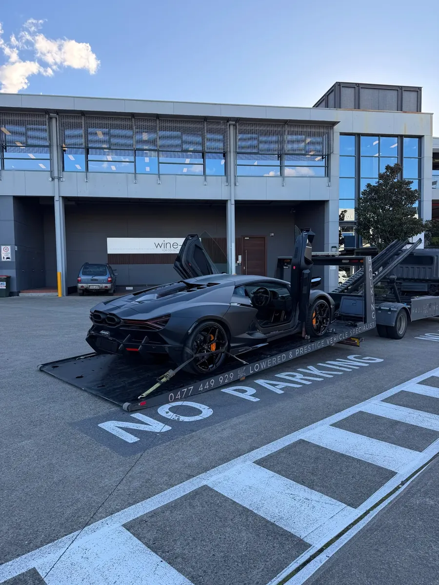 Lamborghini loaded on HaulKing's tray in Sydney