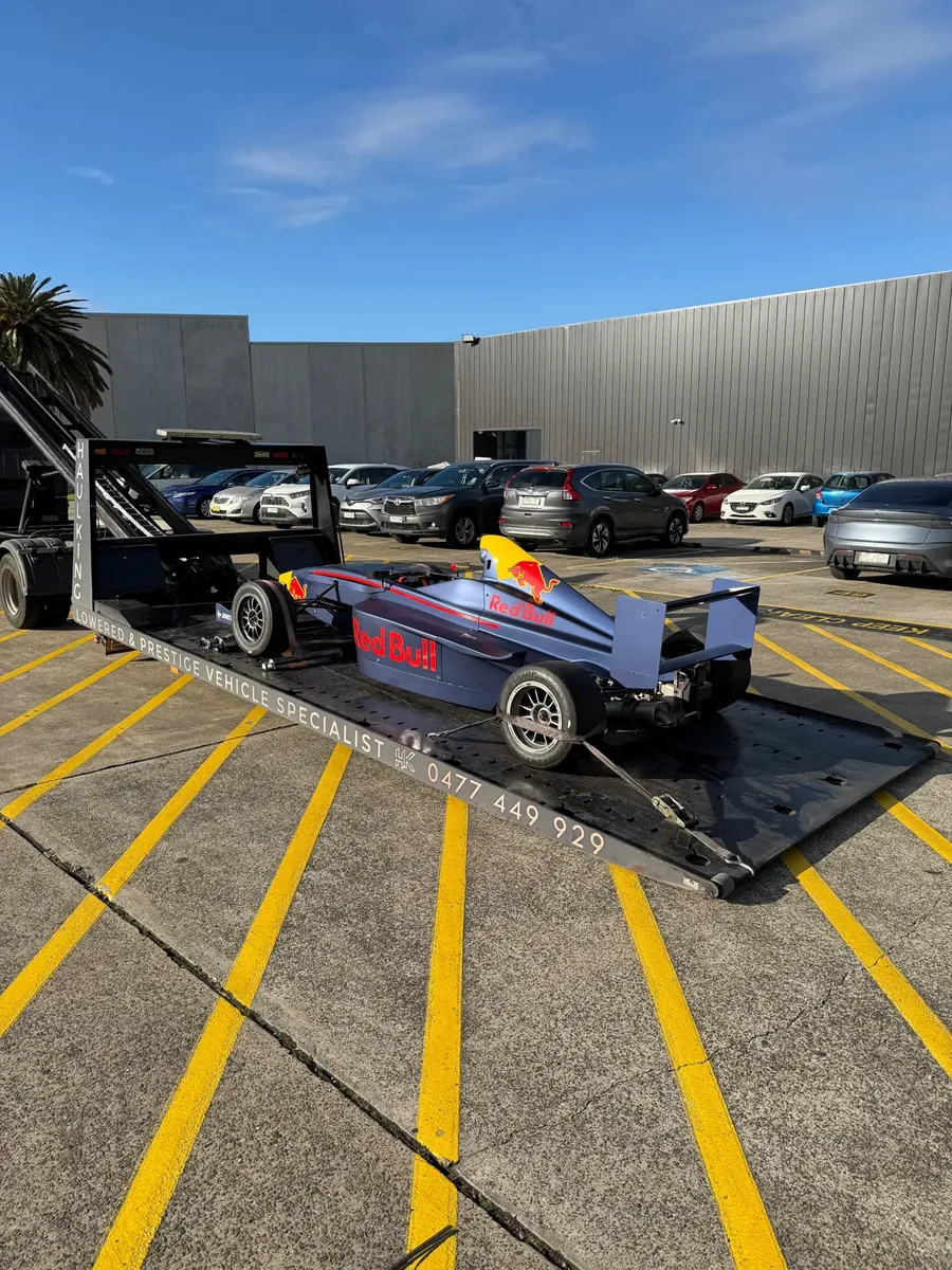 Red Bull formula car loaded on HaulKing's tray in Sydney