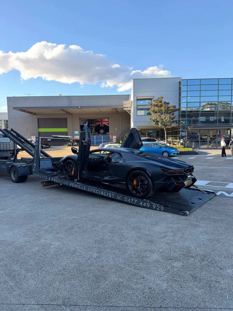 Lamborghini loaded on HaulKing's tray in Sydney